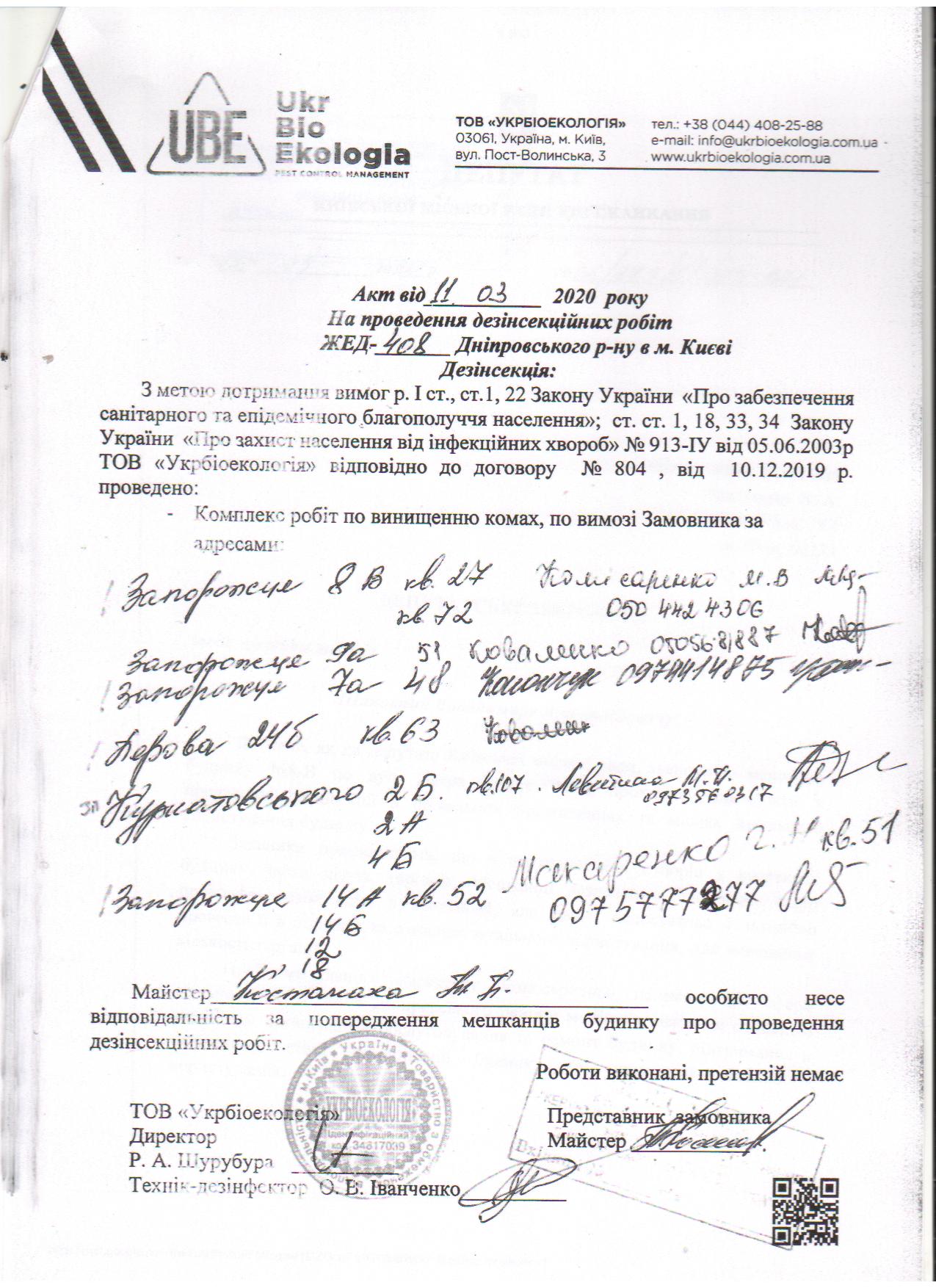 Відповідь акт